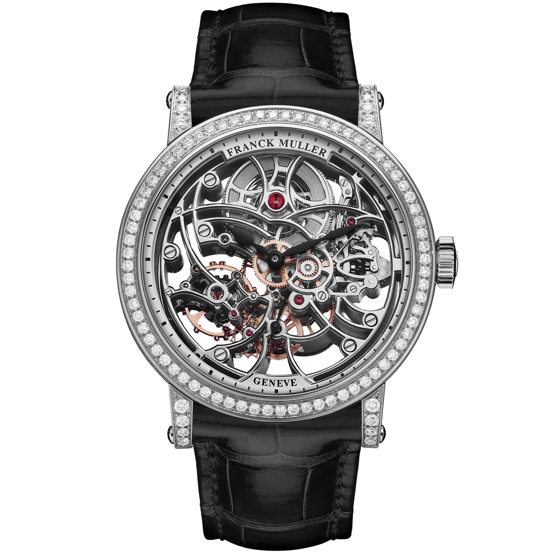 FRANCK MULLER Round Skeleton Stainless Steel Diamond Case Model