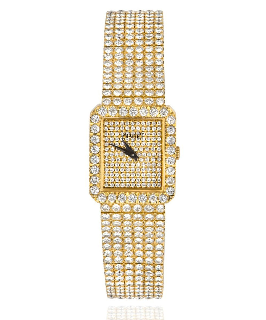 PIAGET FULLY LOADED DRESS WATCH WOMEN S 18K YELLOW GOLD PAVE